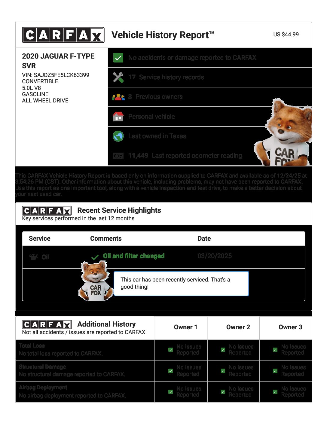2020 Jaguar F-Type SVR Convertible